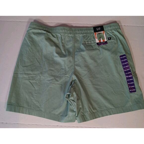 Gap Men's XXL Pull On Short 7" Inseam Elastic Waist Stretch Twill Granite Green - Picture 2 of 9